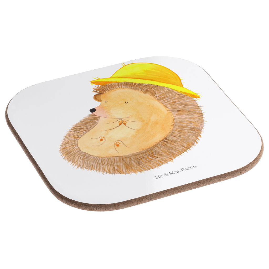 Quadratische Untersetzer Igel betet Bierdeckel, Glasuntersetzer, Untersetzer Gläser, Getränkeuntersetzer, Tiermotive, Gute Laune, lustige Sprüche, Tiere, Igel, Igel mit Hut, Sonnenhut, Gott, Amen, beten, Leben, Dankbarkeit, Dankbar sein, dankbar, genießen