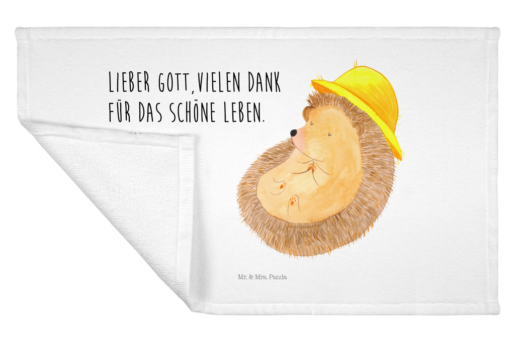 Gäste Handtuch Igel betet Gästetuch, Reisehandtuch, Sport Handtuch, Frottier, Kinder Handtuch, Tiermotive, Gute Laune, lustige Sprüche, Tiere, Igel, Igel mit Hut, Sonnenhut, Gott, Amen, beten, Leben, Dankbarkeit, Dankbar sein, dankbar, genießen