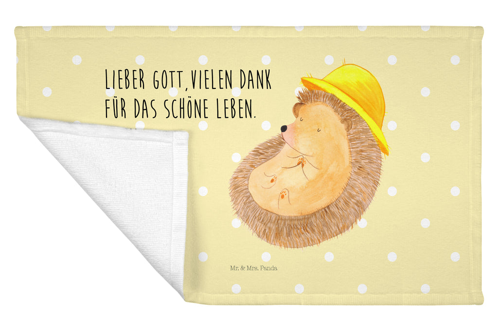 Gäste Handtuch Igel betet Gästetuch, Reisehandtuch, Sport Handtuch, Frottier, Kinder Handtuch, Tiermotive, Gute Laune, lustige Sprüche, Tiere, Igel, Igel mit Hut, Sonnenhut, Gott, Amen, beten, Leben, Dankbarkeit, Dankbar sein, dankbar, genießen