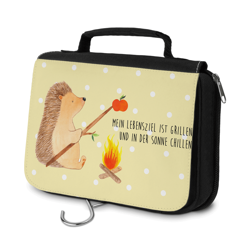 Kulturbeutel Igel grillt Kulturbeutel, Zum Aufhängen, Waschtasche, Kosmetiktasche, Damen, Herren, Aufbewahrungstasche, Schminktasche, Kosmetikbeutel, Organizer, Kulturtasche, Schminkutensil, Tiermotive, Gute Laune, lustige Sprüche, Tiere, Igel, Grillen, Ziele, Motivation, arbeitslos, Sinn des Lebens, Spruch