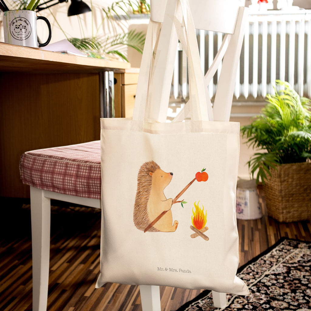 Tragetasche Igel grillt Beuteltasche, Beutel, Einkaufstasche, Jutebeutel, Stoffbeutel, Tiermotive, Gute Laune, lustige Sprüche, Tiere, Igel, Grillen, Ziele, Motivation, arbeitslos, Sinn des Lebens, Spruch