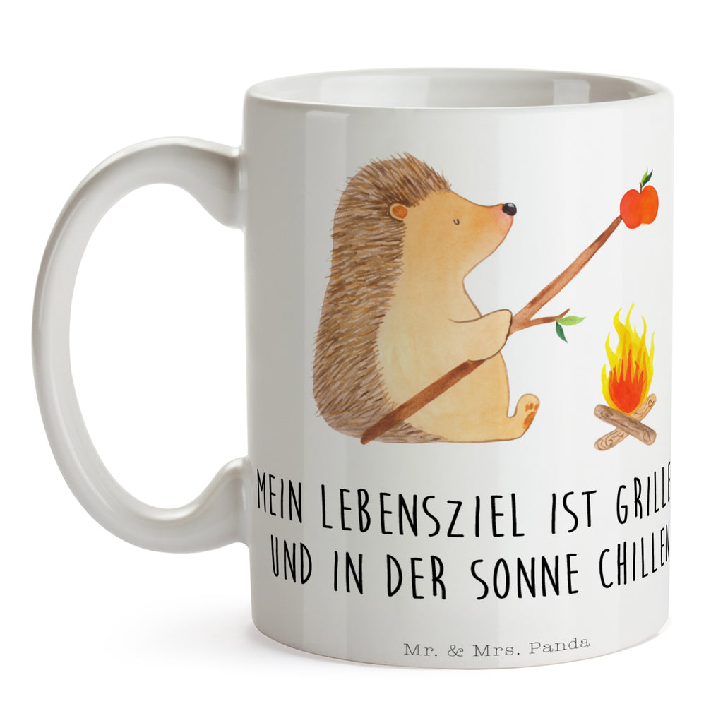 Tasse Igel grillt Igel, Grillen, Ziele, Motivation, arbeitslos, Sinn des Lebens, Spruch Becher, Kaffeetasse, Kaffeebecher, Tee, Frühstück, Büro  süße Tiermotive, gute Laune, lustige Sprüche, Tiere
