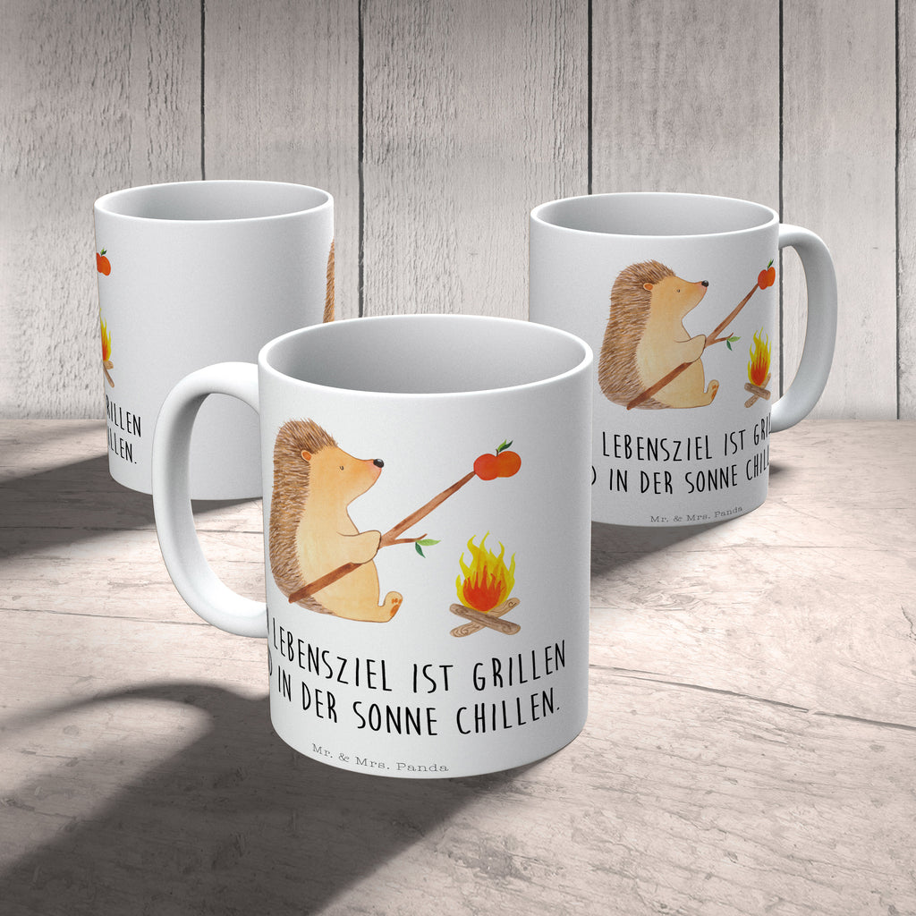 Tasse Igel grillt Igel, Grillen, Ziele, Motivation, arbeitslos, Sinn des Lebens, Spruch Becher, Kaffeetasse, Kaffeebecher, Tee, Frühstück, Büro  süße Tiermotive, gute Laune, lustige Sprüche, Tiere