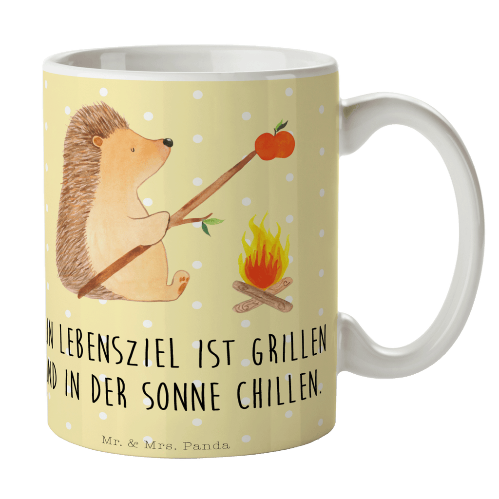 Tasse Igel grillt Igel, Grillen, Ziele, Motivation, arbeitslos, Sinn des Lebens, Spruch Becher, Kaffeetasse, Kaffeebecher, Tee, Frühstück, Büro  süße Tiermotive, gute Laune, lustige Sprüche, Tiere