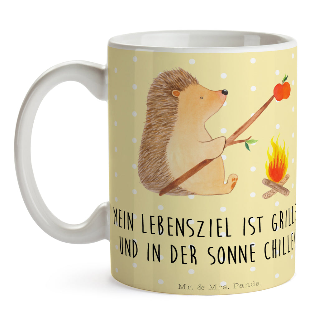 Tasse Igel grillt Igel, Grillen, Ziele, Motivation, arbeitslos, Sinn des Lebens, Spruch Becher, Kaffeetasse, Kaffeebecher, Tee, Frühstück, Büro  süße Tiermotive, gute Laune, lustige Sprüche, Tiere