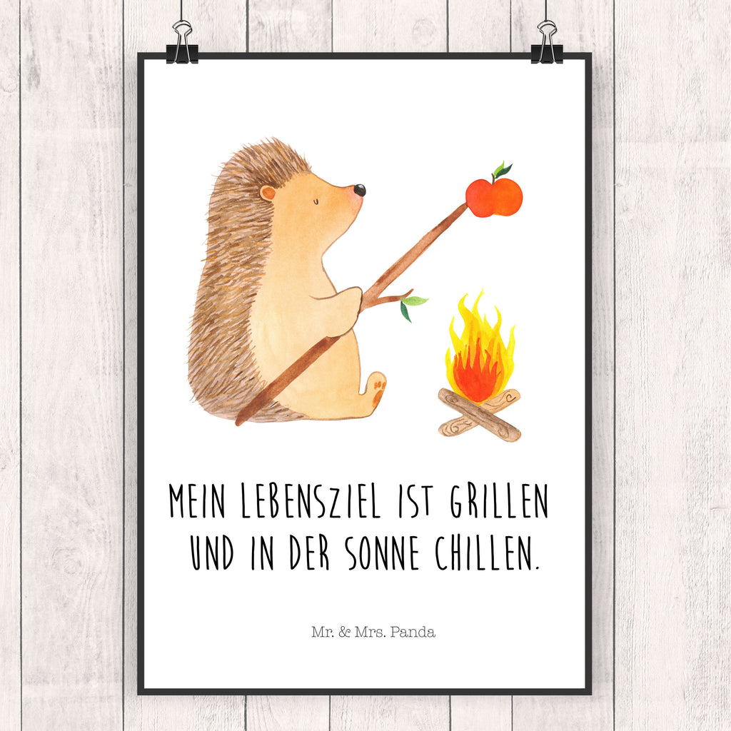 Poster Igel grillt Poster, Wandposter, Bild, Wanddeko, Küchenposter, Kinderposter, Wanddeko Bild, Raumdekoration, Wanddekoration, Handgemaltes Poster, Mr. & Mrs. Panda Poster, Designposter, Kunstdruck, Posterdruck, Tiermotive, Gute Laune, lustige Sprüche, Tiere, Igel, Grillen, Ziele, Motivation, arbeitslos, Sinn des Lebens, Spruch
