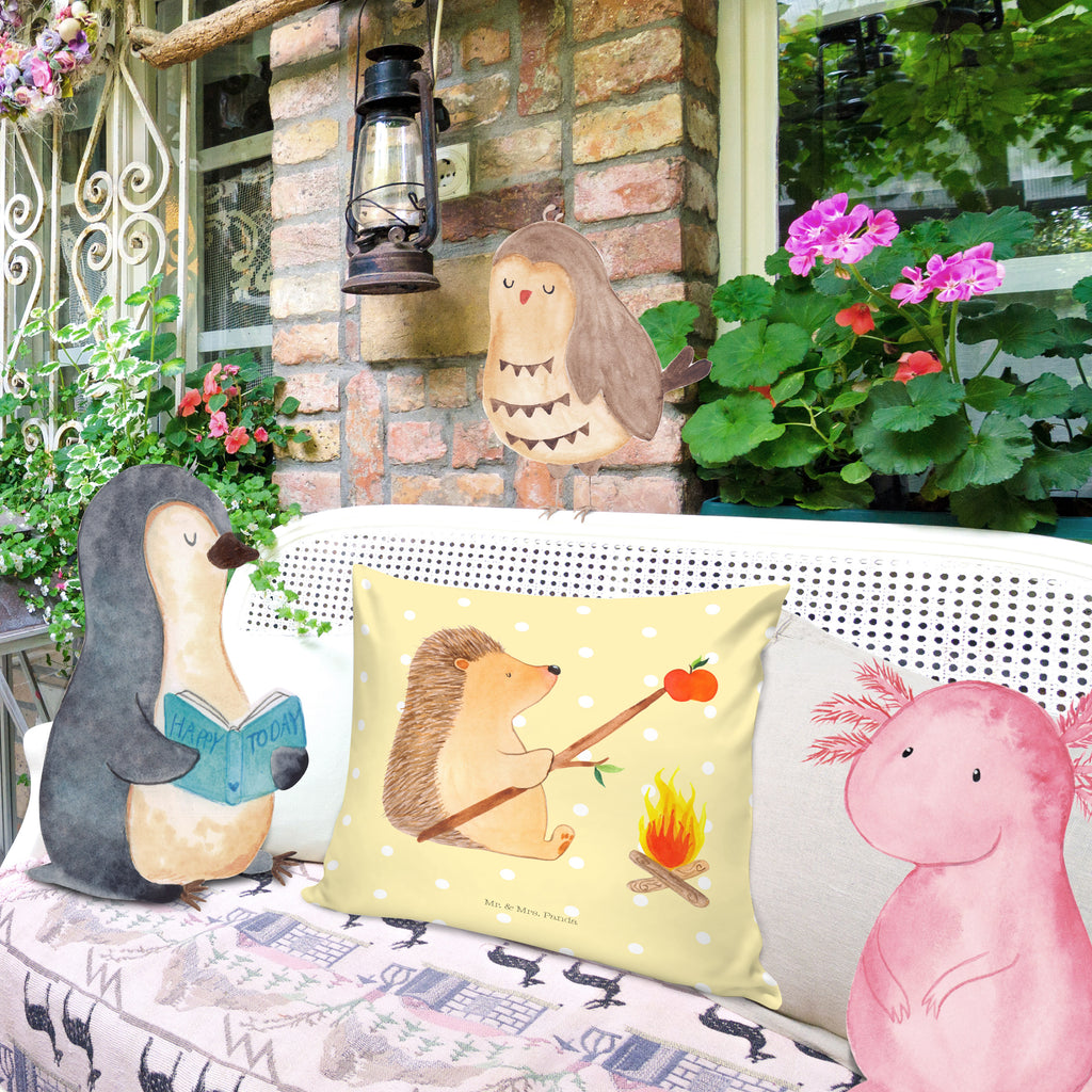 40x40 Kissen Igel grillt Kissenhülle, Kopfkissen, Sofakissen, Dekokissen, Motivkissen, Tiermotive, Gute Laune, lustige Sprüche, Tiere, Igel, Grillen, Ziele, Motivation, arbeitslos, Sinn des Lebens, Spruch