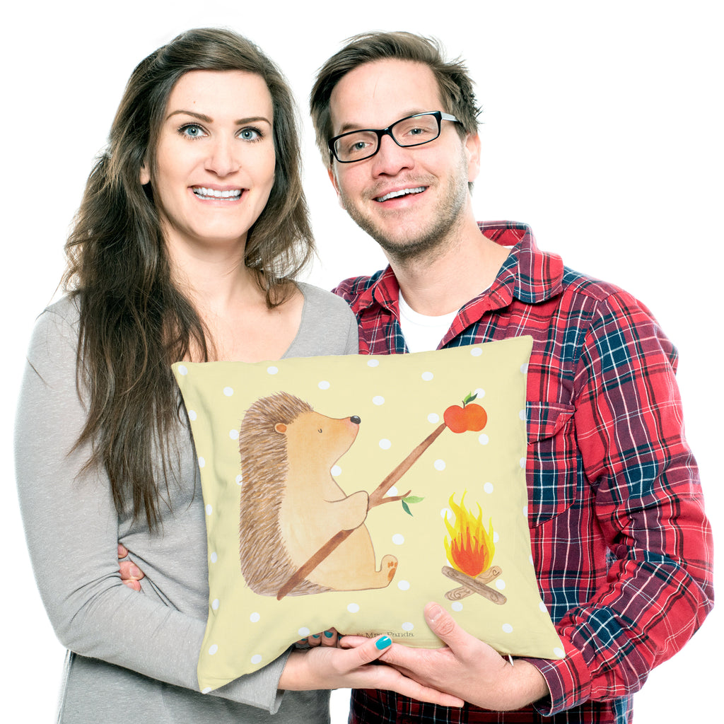 40x40 Kissen Igel grillt Kissenhülle, Kopfkissen, Sofakissen, Dekokissen, Motivkissen, Tiermotive, Gute Laune, lustige Sprüche, Tiere, Igel, Grillen, Ziele, Motivation, arbeitslos, Sinn des Lebens, Spruch