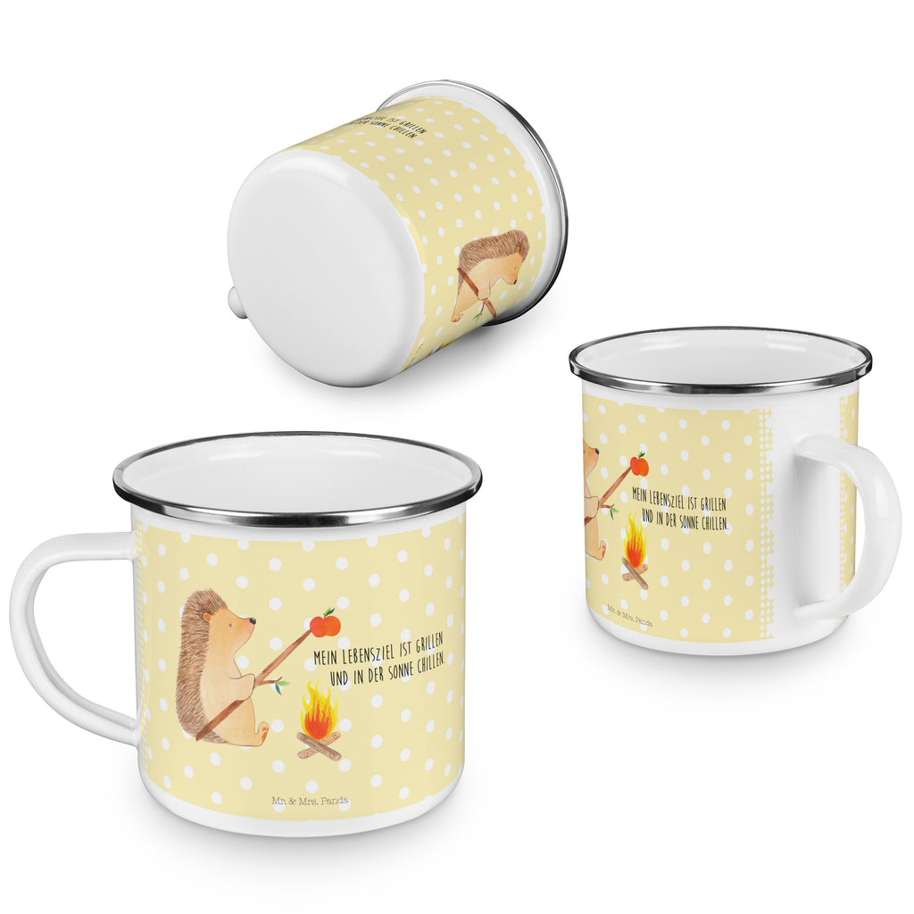 Camping Emaille Tasse Igel grillt Campingtasse, Trinkbecher, Metalltasse, Outdoor Tasse, Emaille Trinkbecher, Blechtasse Outdoor, Emaille Campingbecher, Edelstahl Trinkbecher, Metalltasse für Camping, Kaffee Blechtasse, Camping Tasse Metall, Tiermotive, Gute Laune, lustige Sprüche, Tiere, Igel, Grillen, Ziele, Motivation, arbeitslos, Sinn des Lebens, Spruch