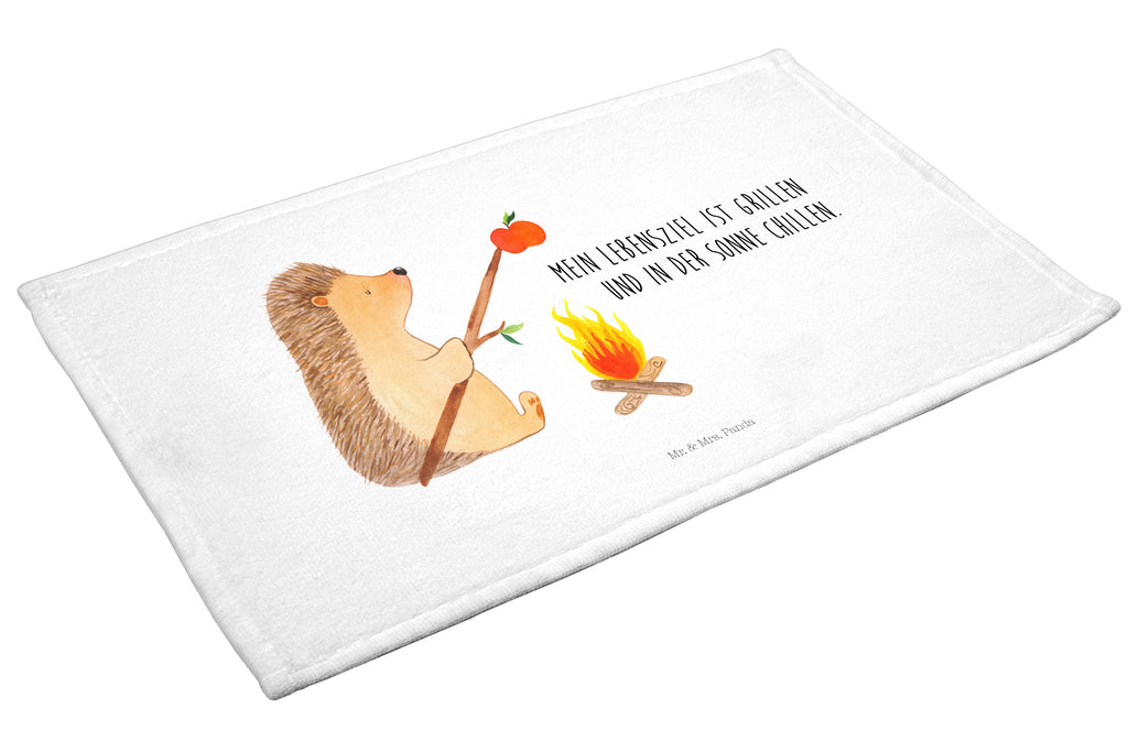 Gäste Handtuch Igel grillt Gästetuch, Reisehandtuch, Sport Handtuch, Frottier, Kinder Handtuch, Tiermotive, Gute Laune, lustige Sprüche, Tiere, Igel, Grillen, Ziele, Motivation, arbeitslos, Sinn des Lebens, Spruch