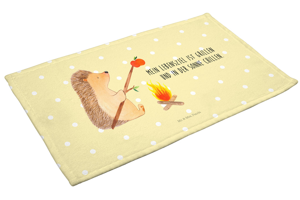 Gäste Handtuch Igel grillt Gästetuch, Reisehandtuch, Sport Handtuch, Frottier, Kinder Handtuch, Tiermotive, Gute Laune, lustige Sprüche, Tiere, Igel, Grillen, Ziele, Motivation, arbeitslos, Sinn des Lebens, Spruch