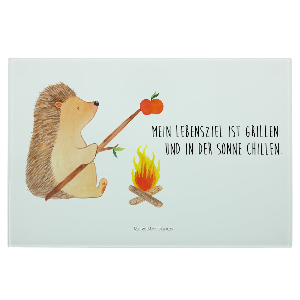 Medium Glas Schneidbrett Igel grillt Glasschneidebrett, Schneidebrett, Tiermotive, Gute Laune, lustige Sprüche, Tiere, Igel, Grillen, Ziele, Motivation, arbeitslos, Sinn des Lebens, Spruch