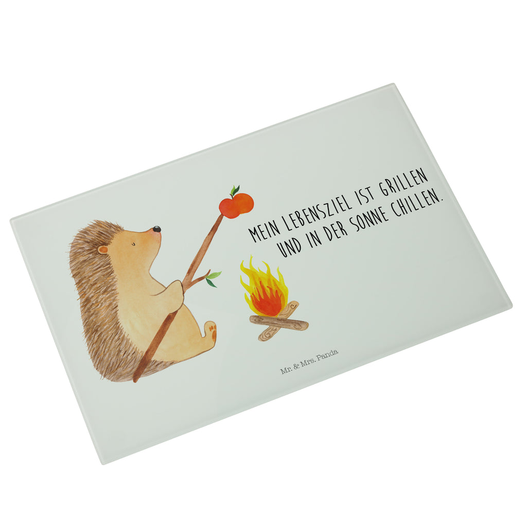 Medium Glas Schneidbrett Igel grillt Glasschneidebrett, Schneidebrett, Tiermotive, Gute Laune, lustige Sprüche, Tiere, Igel, Grillen, Ziele, Motivation, arbeitslos, Sinn des Lebens, Spruch