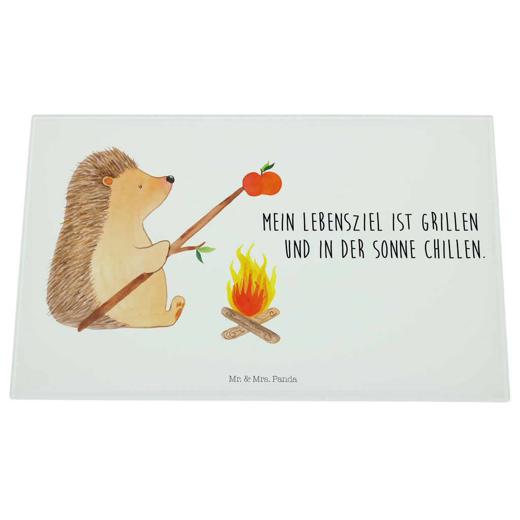 Medium Glas Schneidbrett Igel grillt Glasschneidebrett, Schneidebrett, Tiermotive, Gute Laune, lustige Sprüche, Tiere, Igel, Grillen, Ziele, Motivation, arbeitslos, Sinn des Lebens, Spruch