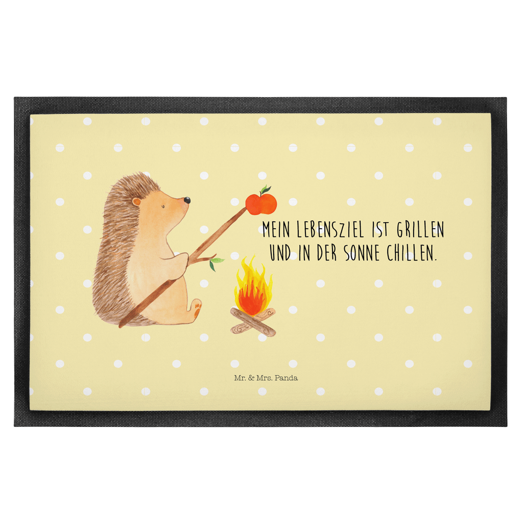 Fußmatte Igel grillt Türvorleger, Schmutzmatte, Fußabtreter, Matte, Schmutzfänger, Fußabstreifer, Schmutzfangmatte, Türmatte, Motivfußmatte, Haustürmatte, Vorleger, Tiermotive, Gute Laune, lustige Sprüche, Tiere, Igel, Grillen, Ziele, Motivation, arbeitslos, Sinn des Lebens, Spruch