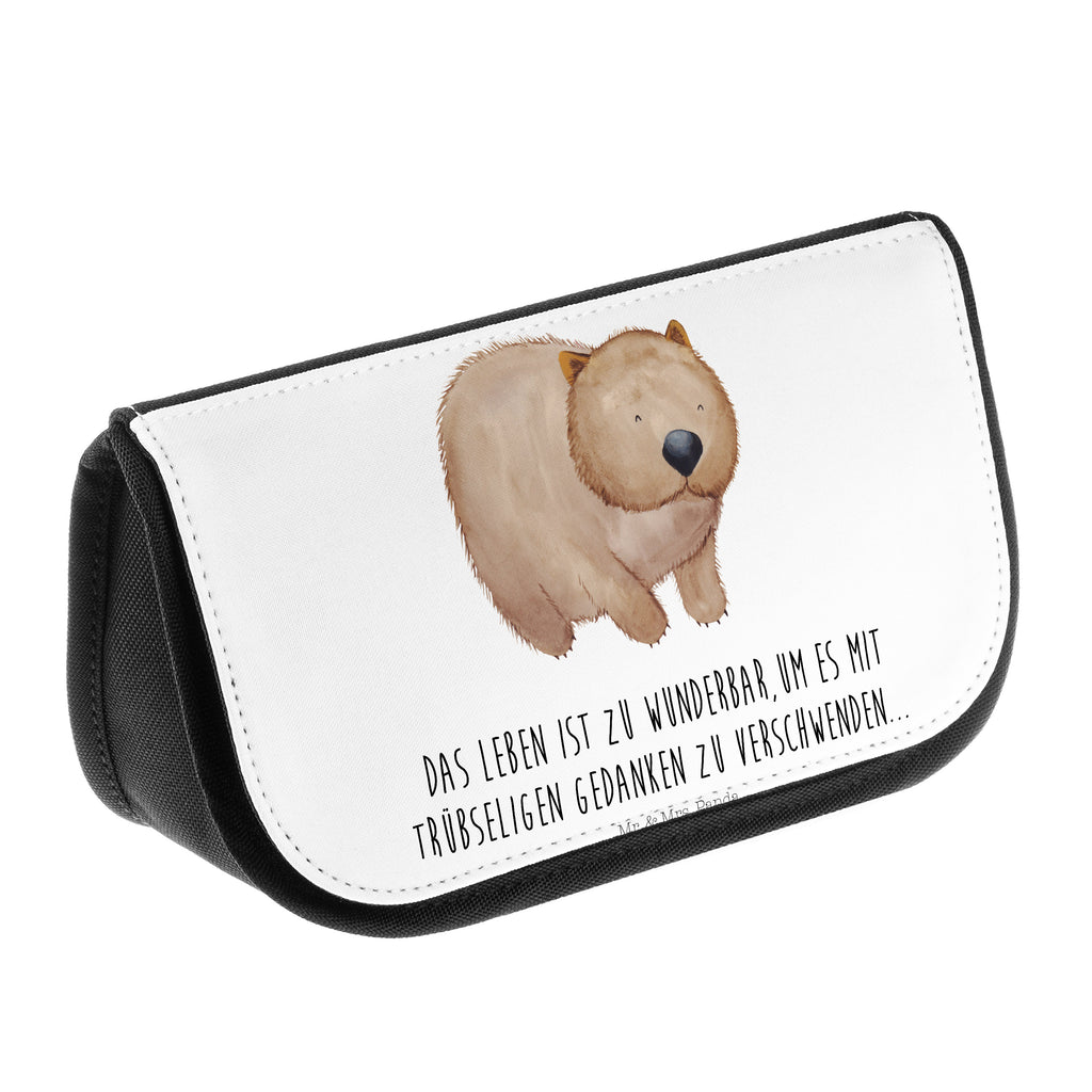 Kosmetiktasche Wombat Kosmetikbeutel, Kulturtasche, Kulturbeutel, Schminktasche, Make-Up Tasche, Tiermotive, Gute Laune, lustige Sprüche, Tiere, Wombat, Das Leben ist schön, Motivation, Spruch, Australien