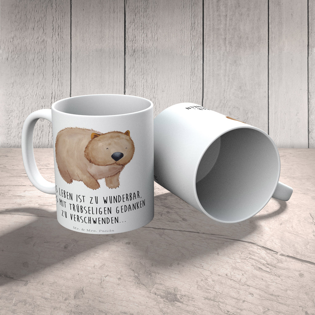 Tasse Wombat Wombat, Das Leben ist schön, Motivation, Spruch, Australien, 	 Becher, Kaffeetasse, Kaffeebecher, Tee, Frühstück, Büro  süße Tiermotive, gute Laune, lustige Sprüche, Tiere