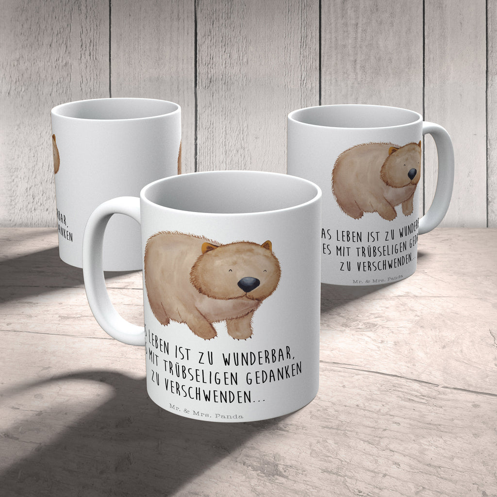 Tasse Wombat Wombat, Das Leben ist schön, Motivation, Spruch, Australien, 	 Becher, Kaffeetasse, Kaffeebecher, Tee, Frühstück, Büro  süße Tiermotive, gute Laune, lustige Sprüche, Tiere