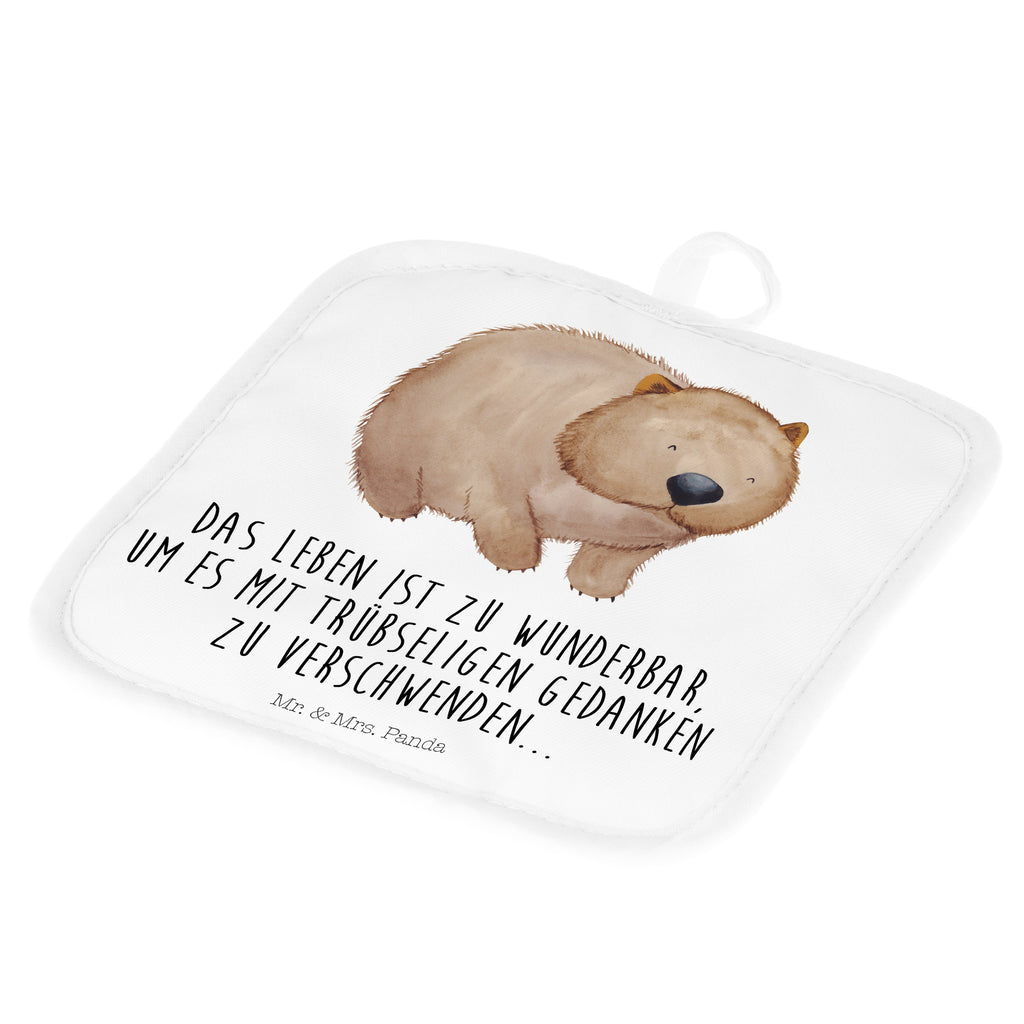 2er Set Topflappen  Wombat Topflappen, Topfuntersetzer, Ofenhandschuh, Topflappen Set, Topflappen lustig, Topflappen mit Spruch, Tiermotive, Gute Laune, lustige Sprüche, Tiere, Wombat, Das Leben ist schön, Motivation, Spruch, Australien