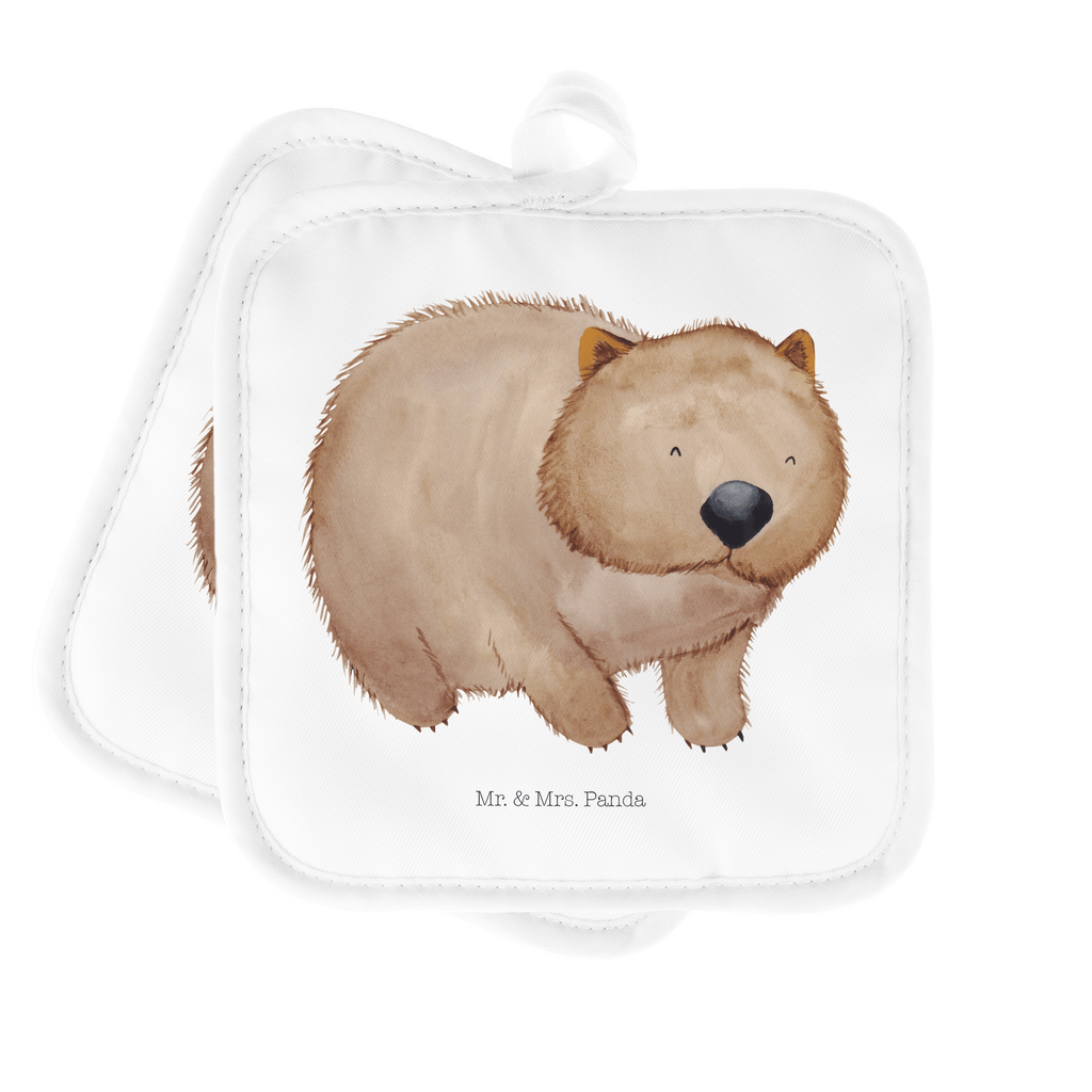 2er Set Topflappen  Wombat Topflappen, Topfuntersetzer, Ofenhandschuh, Topflappen Set, Topflappen lustig, Topflappen mit Spruch, Tiermotive, Gute Laune, lustige Sprüche, Tiere, Wombat, Das Leben ist schön, Motivation, Spruch, Australien