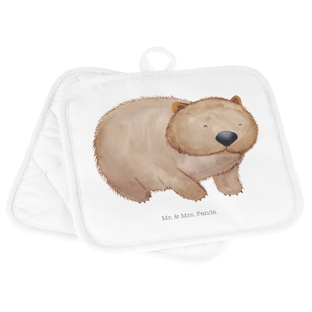 2er Set Topflappen  Wombat Topflappen, Topfuntersetzer, Ofenhandschuh, Topflappen Set, Topflappen lustig, Topflappen mit Spruch, Tiermotive, Gute Laune, lustige Sprüche, Tiere, Wombat, Das Leben ist schön, Motivation, Spruch, Australien