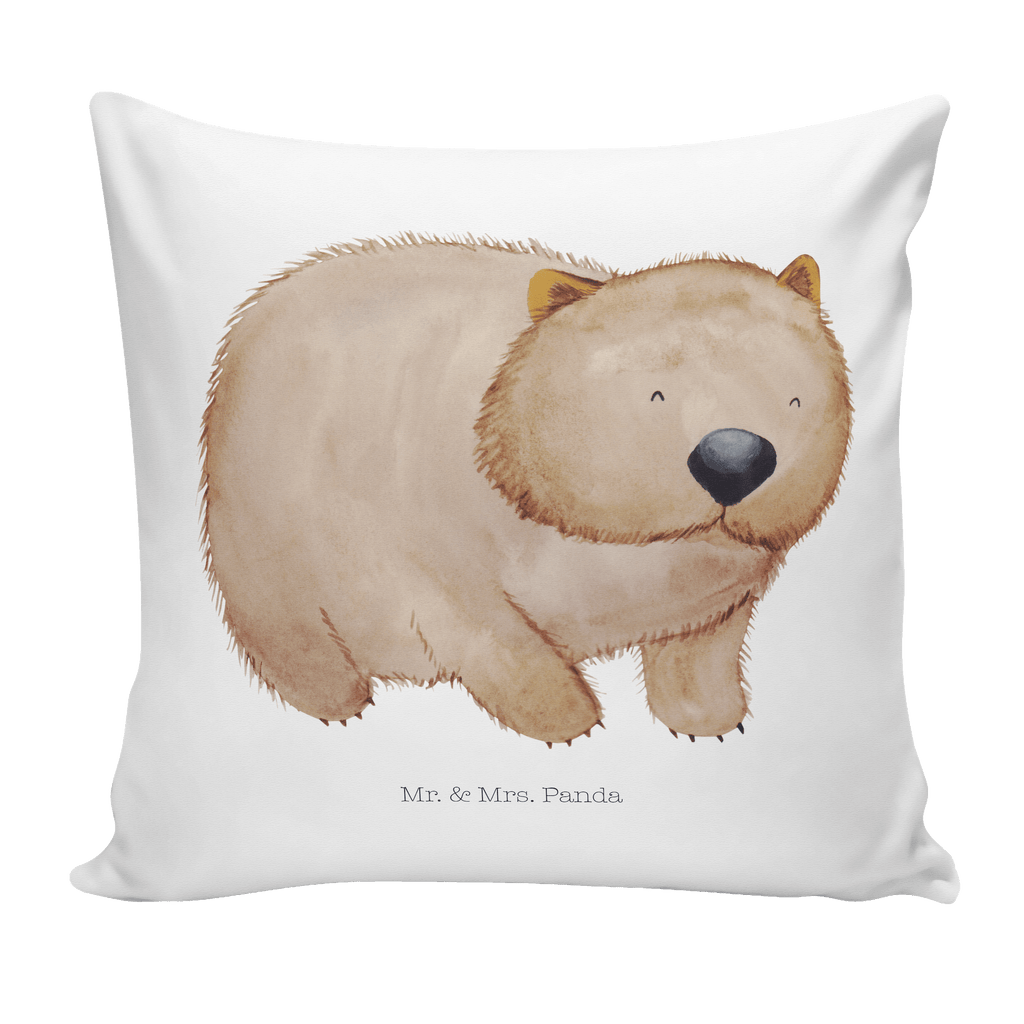 40x40 Kissen Wombat Kissenhülle, Kopfkissen, Sofakissen, Dekokissen, Motivkissen, Tiermotive, Gute Laune, lustige Sprüche, Tiere, Wombat, Das Leben ist schön, Motivation, Spruch, Australien