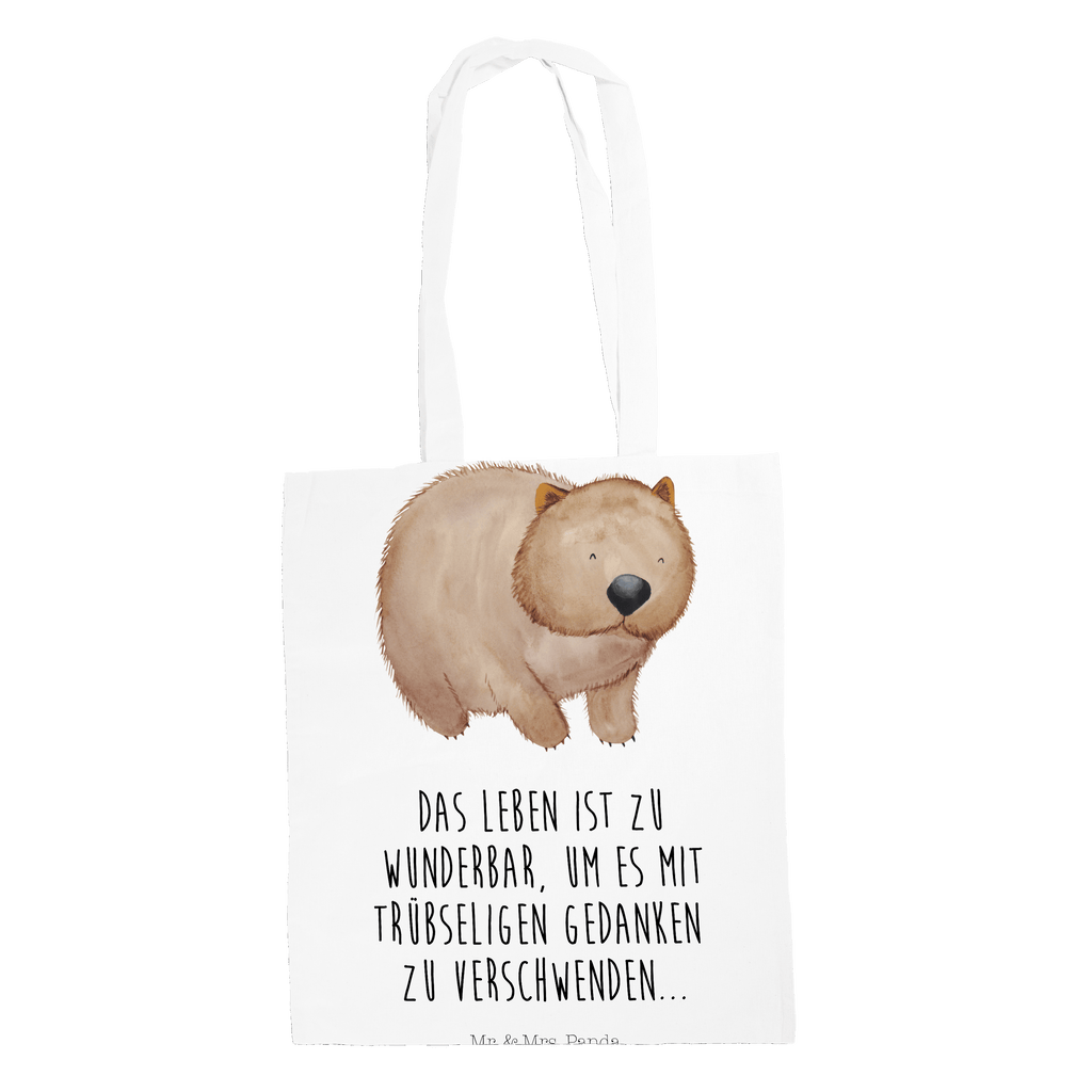 Tragetasche Wombat Beuteltasche, Beutel, Einkaufstasche, Jutebeutel, Stoffbeutel, Tiermotive, Gute Laune, lustige Sprüche, Tiere, Wombat, Das Leben ist schön, Motivation, Spruch, Australien