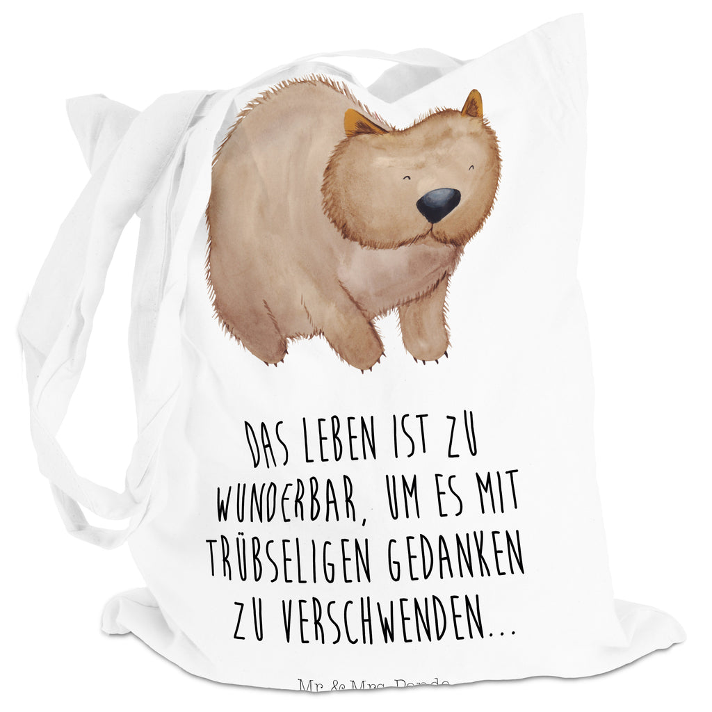Tragetasche Wombat Beuteltasche, Beutel, Einkaufstasche, Jutebeutel, Stoffbeutel, Tiermotive, Gute Laune, lustige Sprüche, Tiere, Wombat, Das Leben ist schön, Motivation, Spruch, Australien