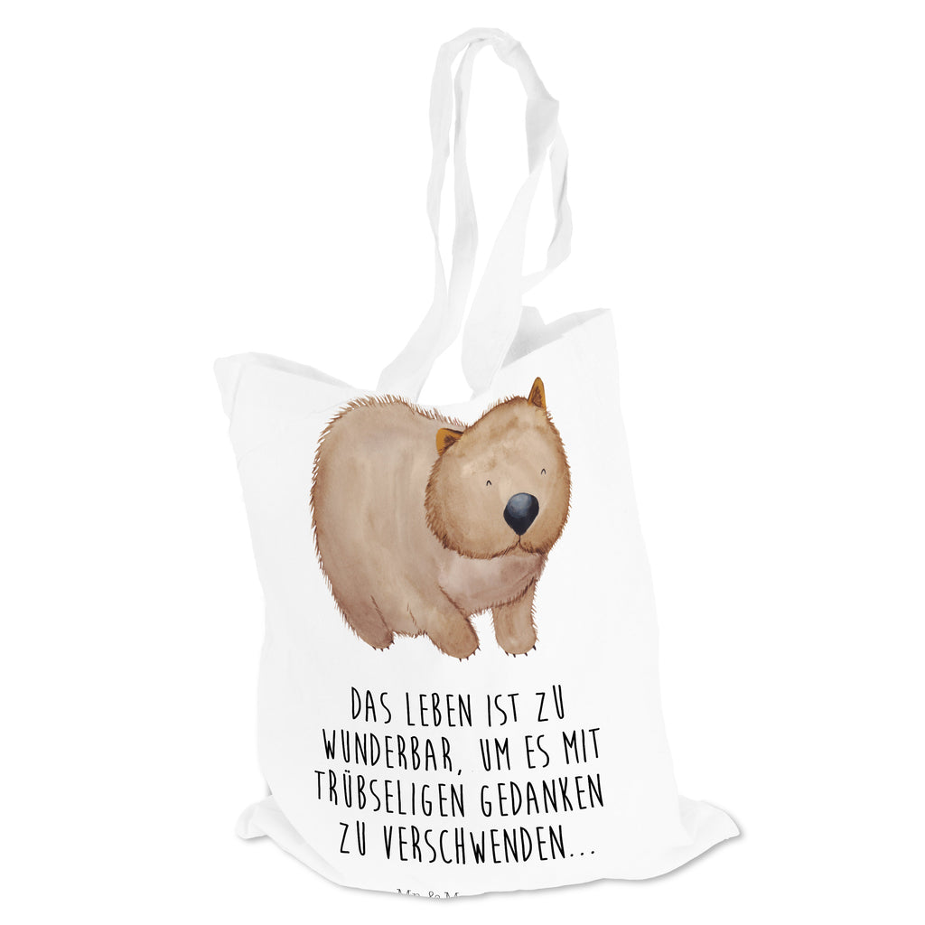 Tragetasche Wombat Beuteltasche, Beutel, Einkaufstasche, Jutebeutel, Stoffbeutel, Tiermotive, Gute Laune, lustige Sprüche, Tiere, Wombat, Das Leben ist schön, Motivation, Spruch, Australien
