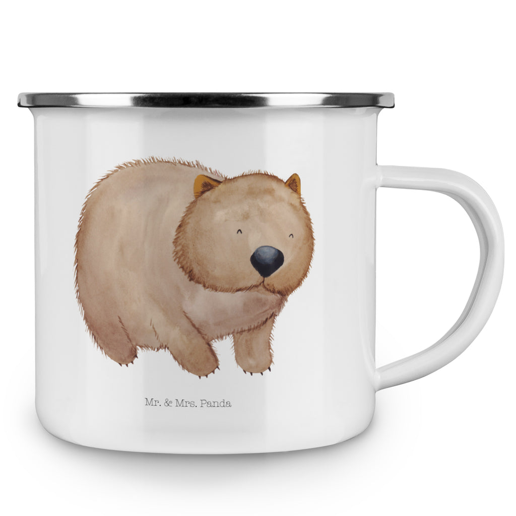 Camping Emaille Tasse Wombat Campingtasse, Trinkbecher, Metalltasse, Outdoor Tasse, Emaille Trinkbecher, Blechtasse Outdoor, Emaille Campingbecher, Edelstahl Trinkbecher, Metalltasse für Camping, Kaffee Blechtasse, Camping Tasse Metall, Tiermotive, Gute Laune, lustige Sprüche, Tiere, Wombat, Das Leben ist schön, Motivation, Spruch, Australien