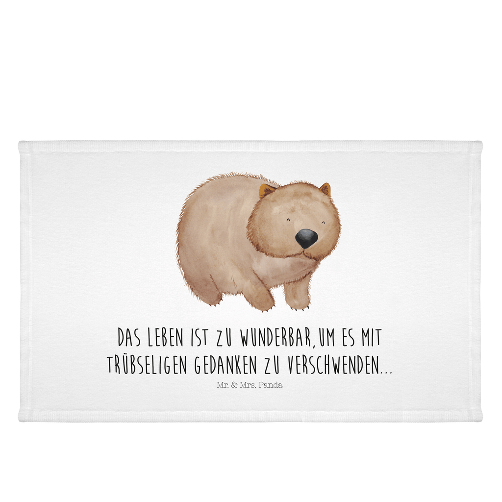 Gäste Handtuch Wombat Gästetuch, Reisehandtuch, Sport Handtuch, Frottier, Kinder Handtuch, süße Tiermotive, gute Laune, lustige Sprüche, Tiere, Wombat, Das Leben ist schön, Motivation, Spruch, Australien