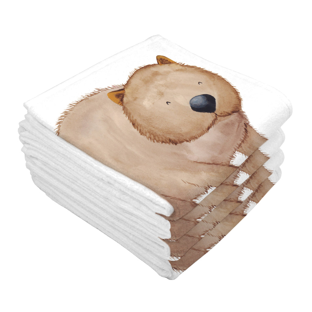 Gäste Handtuch Wombat Gästetuch, Reisehandtuch, Sport Handtuch, Frottier, Kinder Handtuch, süße Tiermotive, gute Laune, lustige Sprüche, Tiere, Wombat, Das Leben ist schön, Motivation, Spruch, Australien