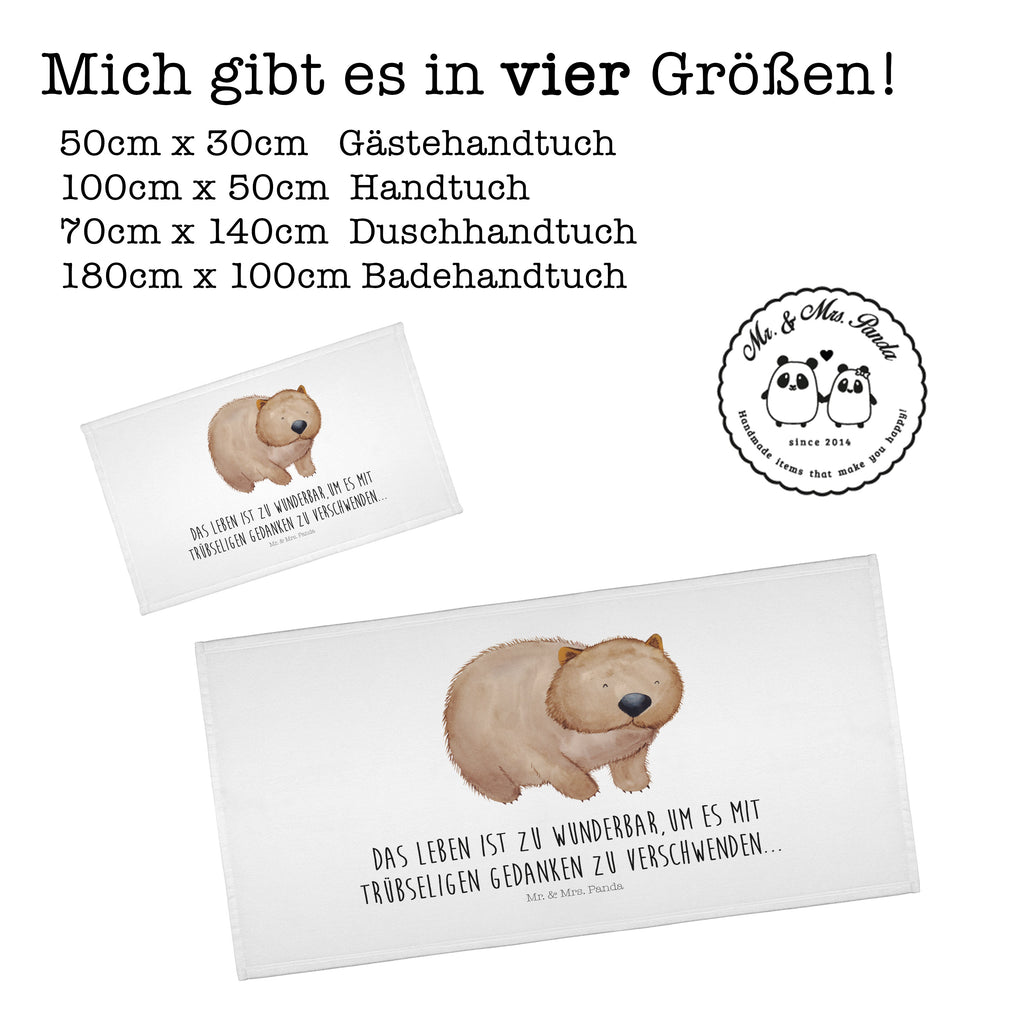 Gäste Handtuch Wombat Gästetuch, Reisehandtuch, Sport Handtuch, Frottier, Kinder Handtuch, süße Tiermotive, gute Laune, lustige Sprüche, Tiere, Wombat, Das Leben ist schön, Motivation, Spruch, Australien