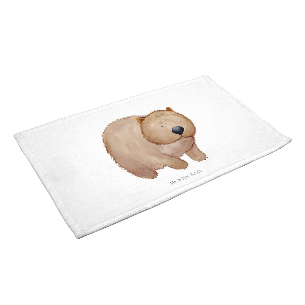 Gäste Handtuch Wombat Gästetuch, Reisehandtuch, Sport Handtuch, Frottier, Kinder Handtuch, süße Tiermotive, gute Laune, lustige Sprüche, Tiere, Wombat, Das Leben ist schön, Motivation, Spruch, Australien