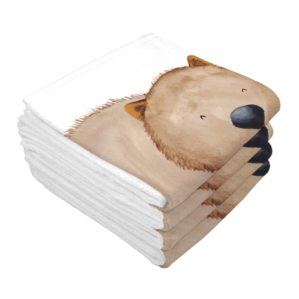 Gäste Handtuch Wombat Gästetuch, Reisehandtuch, Sport Handtuch, Frottier, Kinder Handtuch, süße Tiermotive, gute Laune, lustige Sprüche, Tiere, Wombat, Das Leben ist schön, Motivation, Spruch, Australien