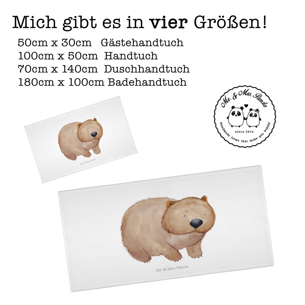 Gäste Handtuch Wombat Gästetuch, Reisehandtuch, Sport Handtuch, Frottier, Kinder Handtuch, süße Tiermotive, gute Laune, lustige Sprüche, Tiere, Wombat, Das Leben ist schön, Motivation, Spruch, Australien