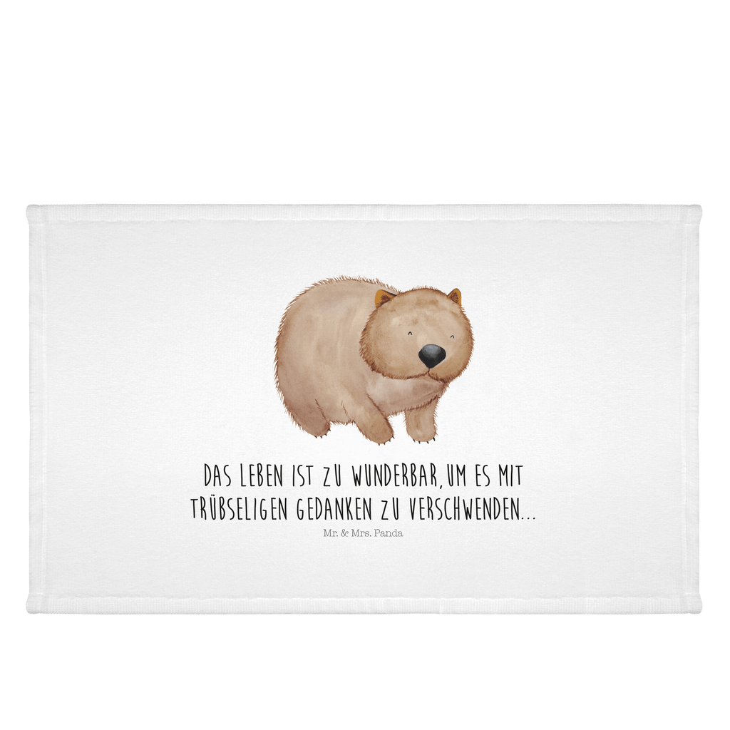 50 x 100 Handtuch Wombat Handtuch, Badehandtuch, Badezimmer, Handtücher, groß, Kinder, Baby, Tiermotive, Gute Laune, lustige Sprüche, Tiere, Wombat, Das Leben ist schön, Motivation, Spruch, Australien