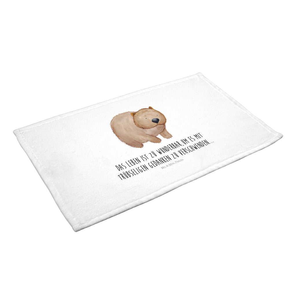 50 x 100 Handtuch Wombat Handtuch, Badehandtuch, Badezimmer, Handtücher, groß, Kinder, Baby, Tiermotive, Gute Laune, lustige Sprüche, Tiere, Wombat, Das Leben ist schön, Motivation, Spruch, Australien