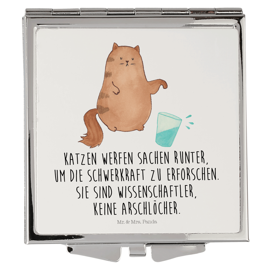 Handtaschenspiegel quadratisch Katze Wasserglas Spiegel, Handtasche, Quadrat, silber, schminken, Schminkspiegel, Katze, Katzenmotiv, Katzenfan, Katzendeko, Katzenfreund, Katzenliebhaber, Katzenprodukte, Katzenartikel, Katzenaccessoires, Katzensouvenirs, Katzenliebhaberprodukte, Katzenmotive, Katzen, Kater, Mietze, Cat, Cats, Katzenhalter, Katzenbesitzerin, Haustier, Wasser, Glas
