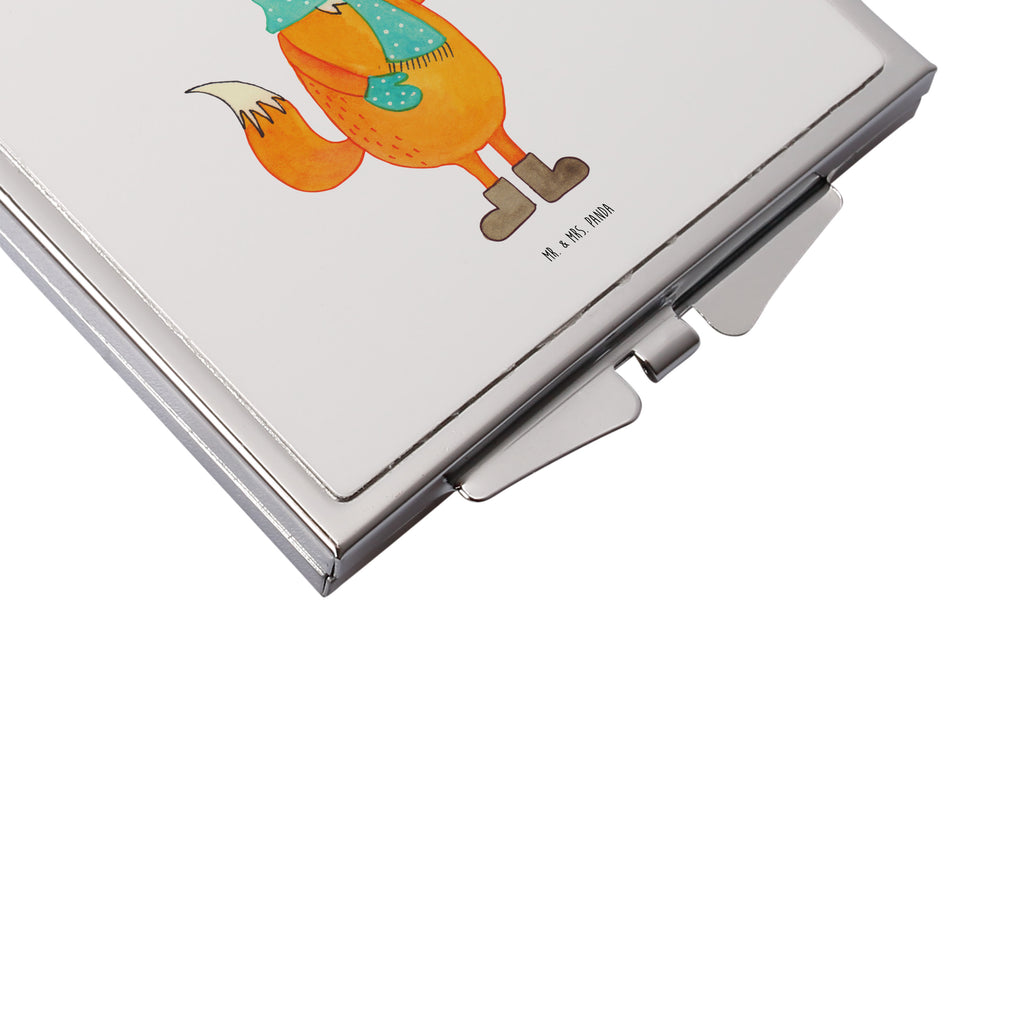 Handtaschenspiegel quadratisch Fuchs Keks Spiegel, Handtasche, Quadrat, silber, schminken, Schminkspiegel, Fuchs, Füchse, Backen Spruch, Kekse, Winter, Weihnachtszeit, Plätzchen, Liebe, Küche Deko