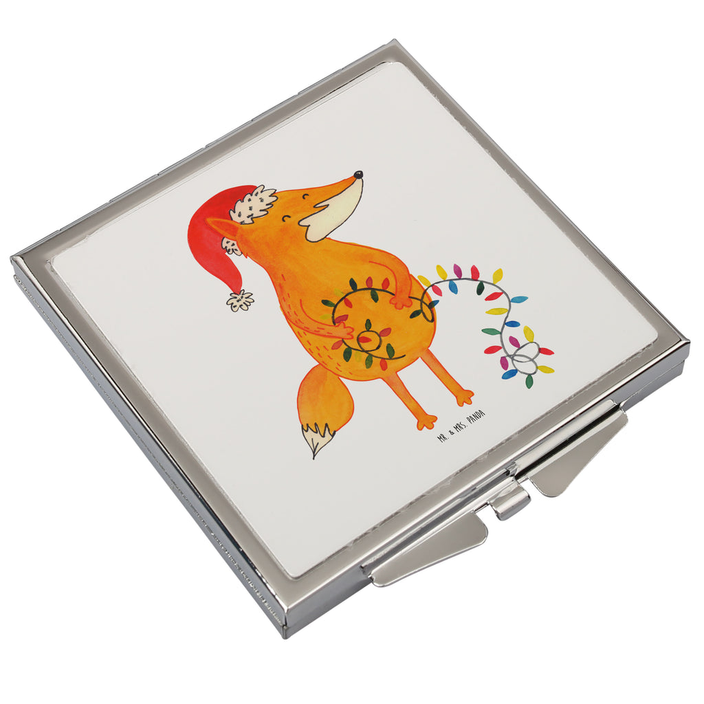 Handtaschenspiegel quadratisch Fuchs Weihnachten Spiegel, Handtasche, Quadrat, silber, schminken, Schminkspiegel, Winter, Weihnachten, Weihnachtsdeko, Nikolaus, Advent, Heiligabend, Wintermotiv, Fuchs, Füchse, Spruch schön, Geschenk Weihnachten, Weihnachtsmann, Weihnachtszeit