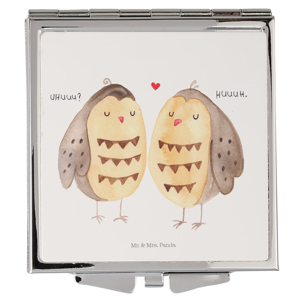 Handtaschenspiegel quadratisch Eule Liebe Spiegel, Handtasche, Quadrat, silber, schminken, Schminkspiegel, Eule, Eule Deko, Liebe, Hochzeit Spruch, Owl, All you need is love, Liebe Spruch, Freundin Geschenk, Freund, Wortspiel lustig