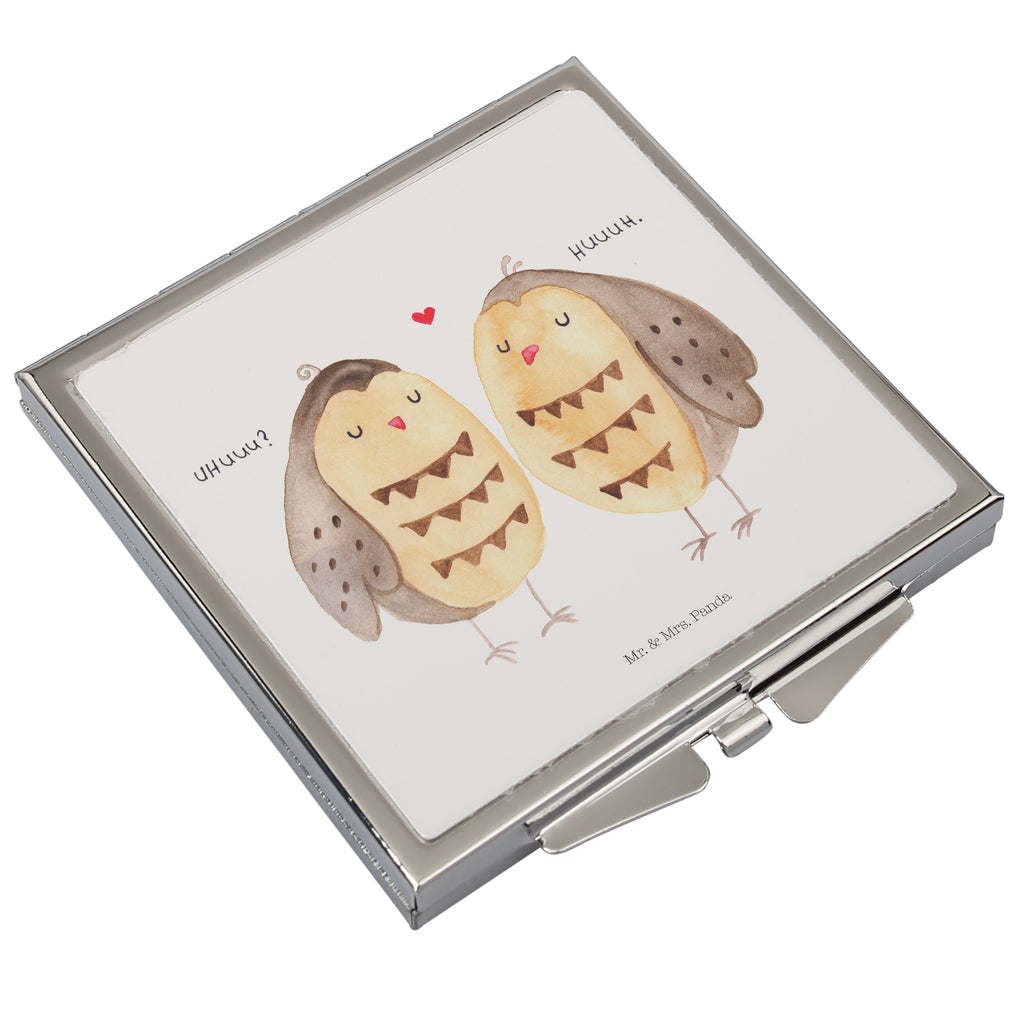 Handtaschenspiegel quadratisch Eule Liebe Spiegel, Handtasche, Quadrat, silber, schminken, Schminkspiegel, Eule, Eule Deko, Liebe, Hochzeit Spruch, Owl, All you need is love, Liebe Spruch, Freundin Geschenk, Freund, Wortspiel lustig
