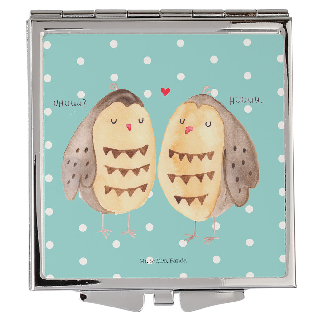 Handtaschenspiegel quadratisch Eule Liebe Spiegel, Handtasche, Quadrat, silber, schminken, Schminkspiegel, Eule, Eule Deko, Liebe, Hochzeit Spruch, Owl, All you need is love, Liebe Spruch, Freundin Geschenk, Freund, Wortspiel lustig