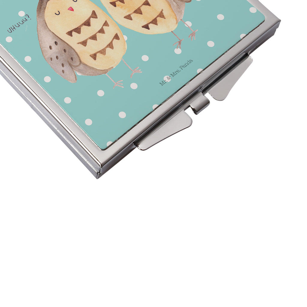 Handtaschenspiegel quadratisch Eule Liebe Spiegel, Handtasche, Quadrat, silber, schminken, Schminkspiegel, Eule, Eule Deko, Liebe, Hochzeit Spruch, Owl, All you need is love, Liebe Spruch, Freundin Geschenk, Freund, Wortspiel lustig
