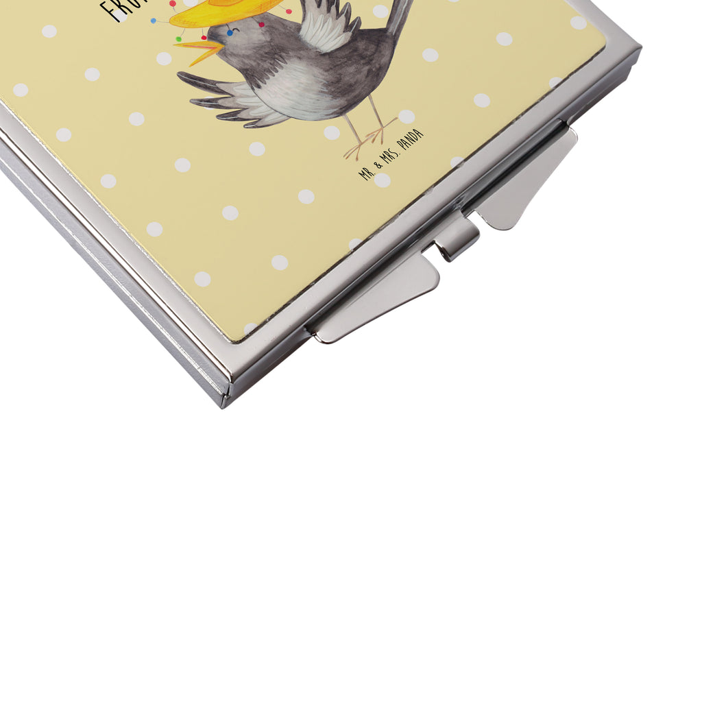 Handtaschenspiegel quadratisch Rabe mit Sombrero Spiegel, Handtasche, Quadrat, silber, schminken, Schminkspiegel, Tiermotive, Gute Laune, lustige Sprüche, Tiere, Rabe, Vogel, Vögel, Spruch positiv, fröhlich sein, glücklich sein, Glück Spruch, froh, Elster, Motivation