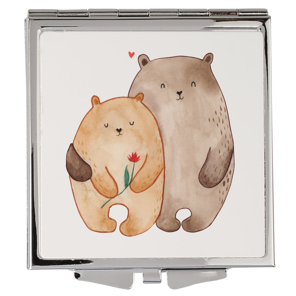 Handtaschenspiegel quadratisch Bären Liebe Spiegel, Handtasche, Quadrat, silber, schminken, Schminkspiegel, Liebe, Partner, Freund, Freundin, Ehemann, Ehefrau, Heiraten, Verlobung, Heiratsantrag, Liebesgeschenk, Jahrestag, Hocheitstag, Verliebt, Verlobt, Verheiratet, Geschenk Freundin, Geschenk Freund, Liebesbeweis, Hochzeitstag, Geschenk Hochzeit, Bären, Bärchen, Bär