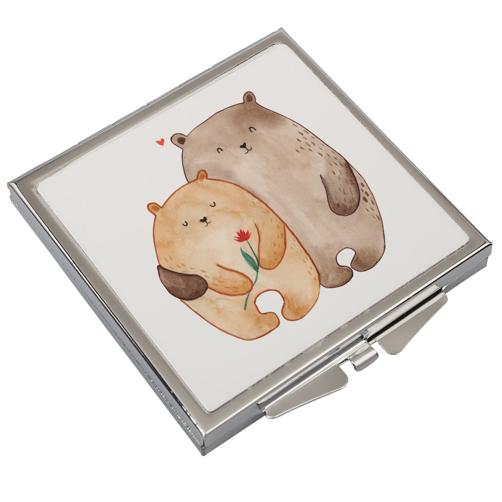 Handtaschenspiegel quadratisch Bären Liebe Spiegel, Handtasche, Quadrat, silber, schminken, Schminkspiegel, Liebe, Partner, Freund, Freundin, Ehemann, Ehefrau, Heiraten, Verlobung, Heiratsantrag, Liebesgeschenk, Jahrestag, Hocheitstag, Verliebt, Verlobt, Verheiratet, Geschenk Freundin, Geschenk Freund, Liebesbeweis, Hochzeitstag, Geschenk Hochzeit, Bären, Bärchen, Bär