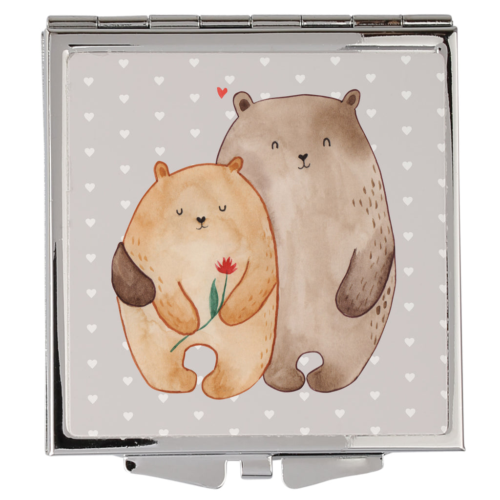 Handtaschenspiegel quadratisch Bären Liebe Spiegel, Handtasche, Quadrat, silber, schminken, Schminkspiegel, Liebe, Partner, Freund, Freundin, Ehemann, Ehefrau, Heiraten, Verlobung, Heiratsantrag, Liebesgeschenk, Jahrestag, Hocheitstag, Verliebt, Verlobt, Verheiratet, Geschenk Freundin, Geschenk Freund, Liebesbeweis, Hochzeitstag, Geschenk Hochzeit, Bären, Bärchen, Bär