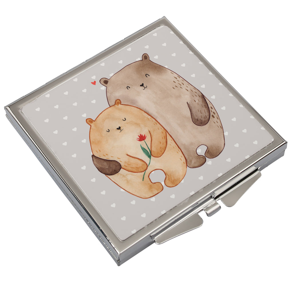 Handtaschenspiegel quadratisch Bären Liebe Spiegel, Handtasche, Quadrat, silber, schminken, Schminkspiegel, Liebe, Partner, Freund, Freundin, Ehemann, Ehefrau, Heiraten, Verlobung, Heiratsantrag, Liebesgeschenk, Jahrestag, Hocheitstag, Verliebt, Verlobt, Verheiratet, Geschenk Freundin, Geschenk Freund, Liebesbeweis, Hochzeitstag, Geschenk Hochzeit, Bären, Bärchen, Bär